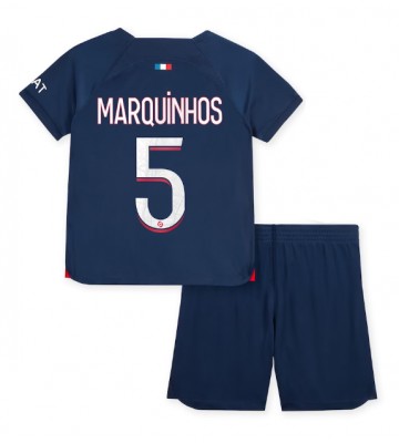 Maillot de foot Paris Saint-Germain Marquinhos #5 Domicile enfant 2023-24 Manches Courte (+ pantalon court)
